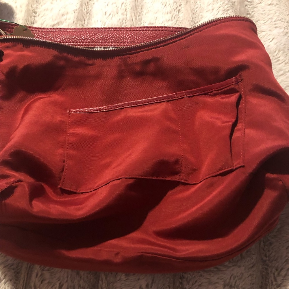Talbots Red Pebbled Leather HOBO Bag - Picture 11 of 13